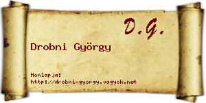 Drobni György névjegykártya